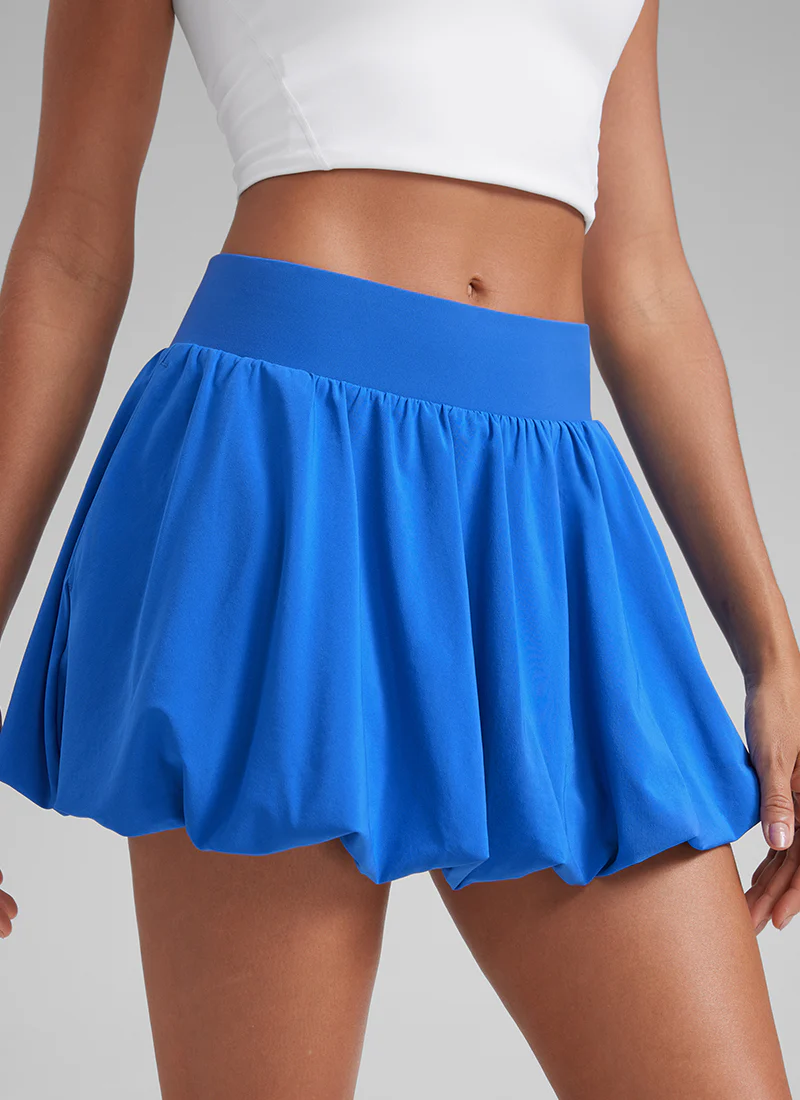 Feathery-Fit Soft Bubble Hem Balloon Ruffle Skort - Image 39