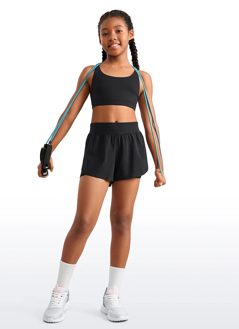 Feathery-Fit Soft Girls 2 in 1 High Rise Dolphin Lined Shorts 2.5'' - Image 13
