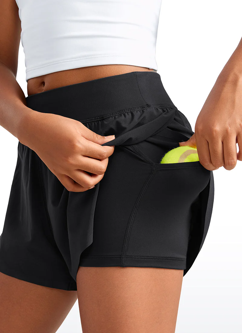 Feathery-Fit Soft Girls 2 in 1 High Rise Dolphin Lined Shorts 2.5'' - Image 14