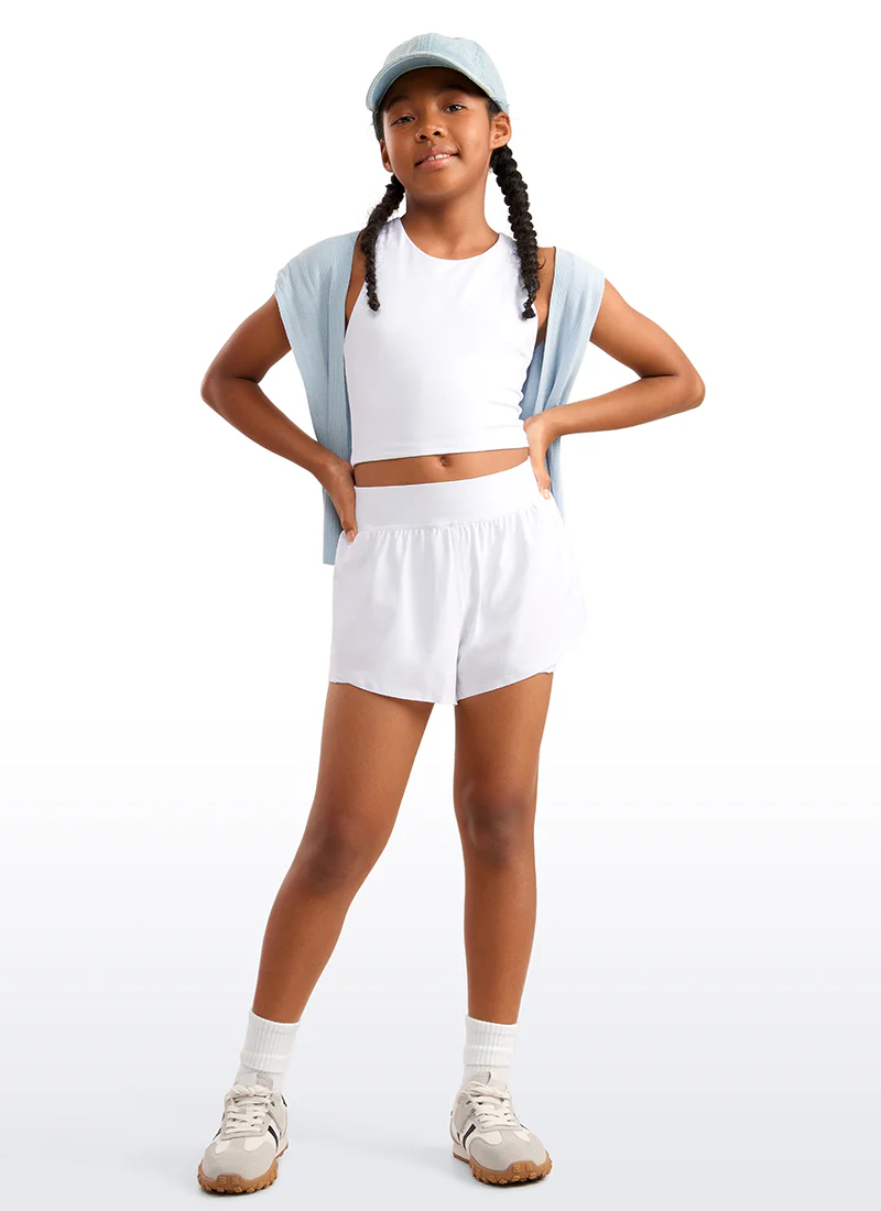 Feathery-Fit Soft Girls 2 in 1 High Rise Dolphin Lined Shorts 2.5'' - Image 18