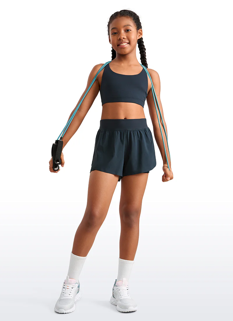 Feathery-Fit Soft Girls 2 in 1 High Rise Dolphin Lined Shorts 2.5'' - Image 28