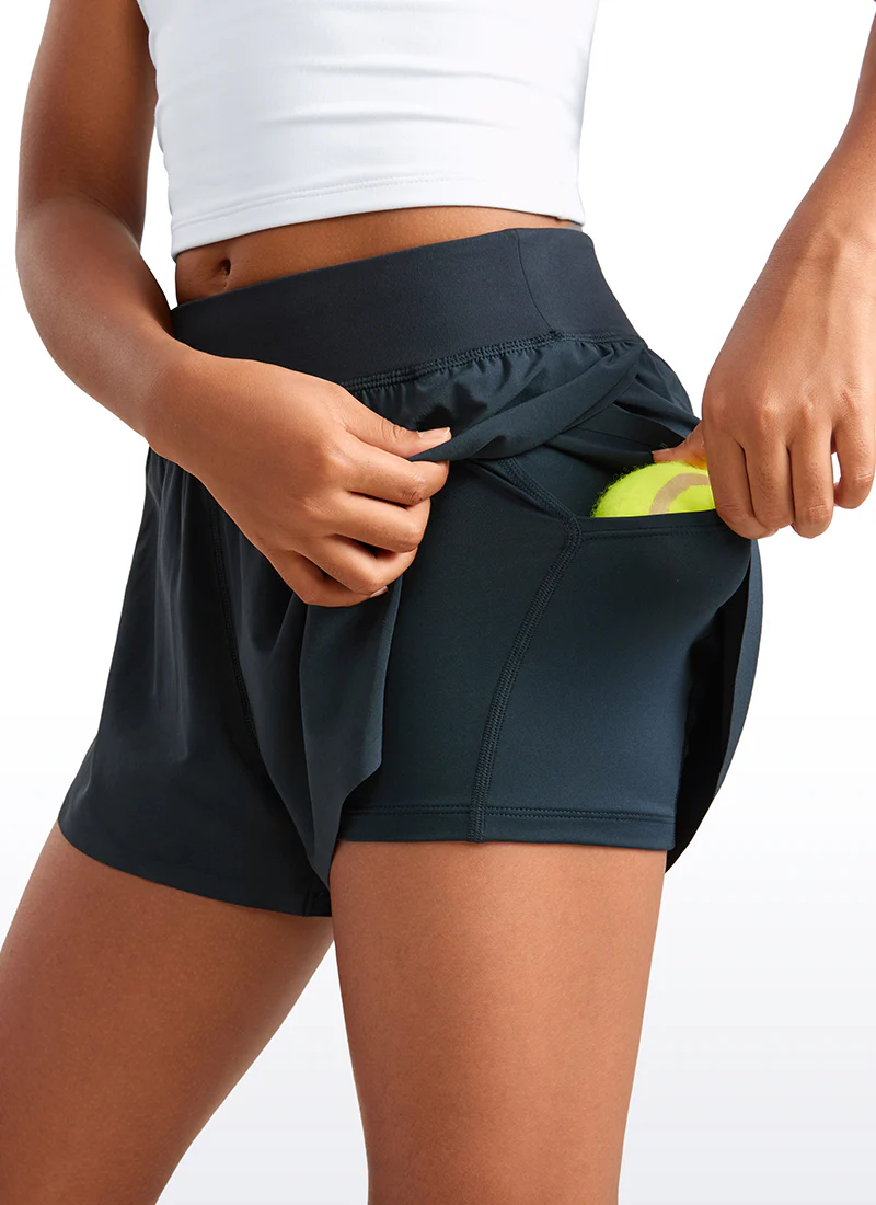 Feathery-Fit Soft Girls 2 in 1 High Rise Dolphin Lined Shorts 2.5'' - Image 29