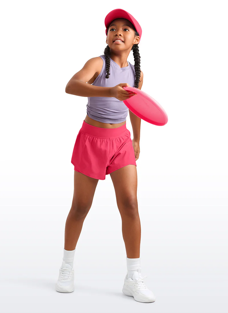 Feathery-Fit Soft Girls 2 in 1 High Rise Dolphin Lined Shorts 2.5'' - Image 33