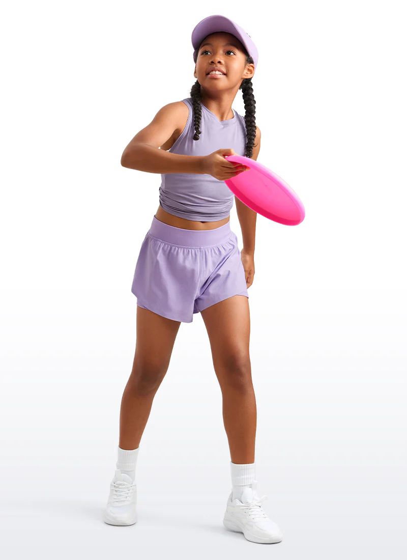 Feathery-Fit Soft Girls 2 in 1 High Rise Dolphin Lined Shorts 2.5'' - Image 38
