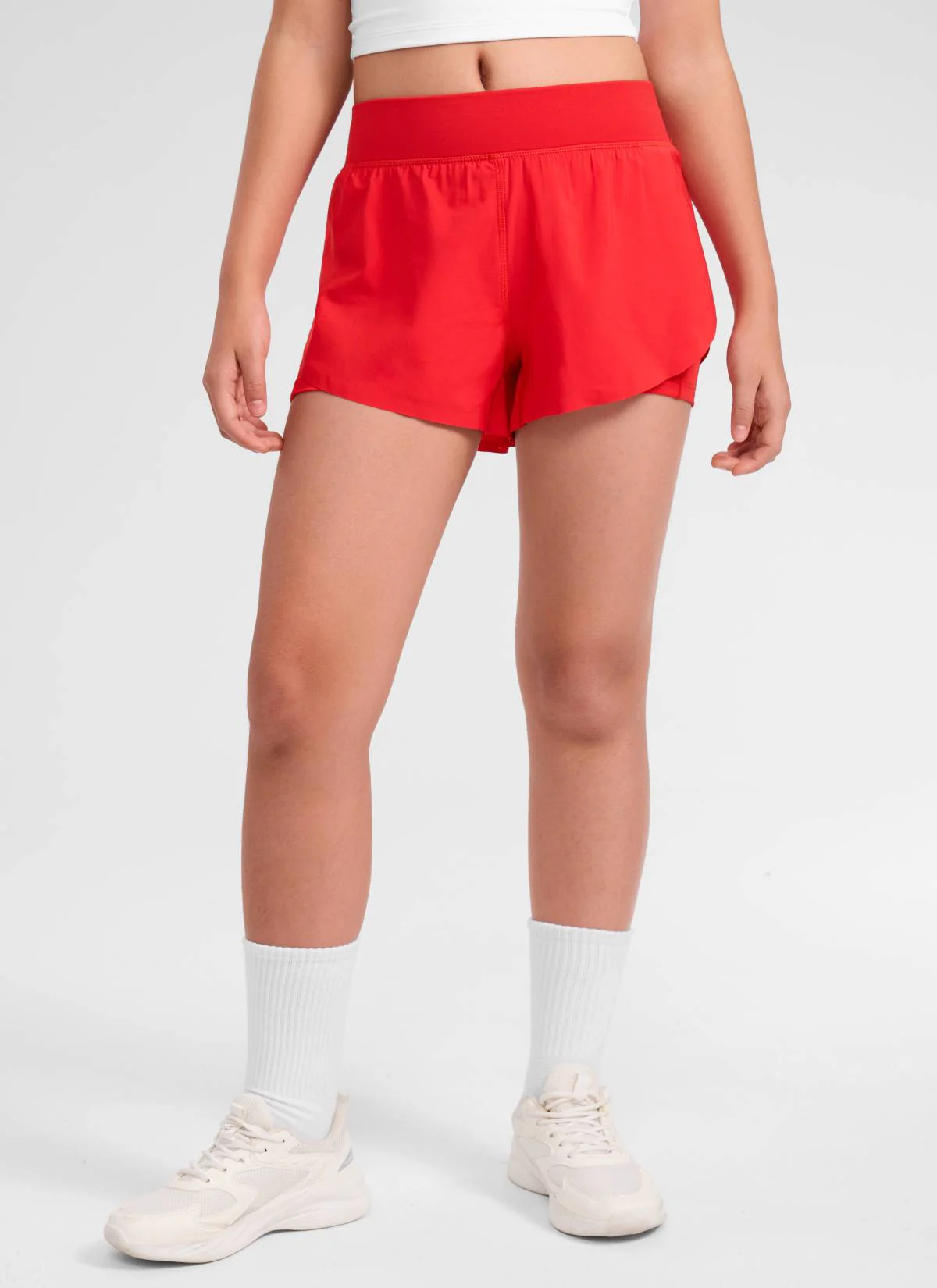 Feathery-Fit Soft Girls 2 in 1 High Rise Dolphin Lined Shorts 2.5'' - Image 45