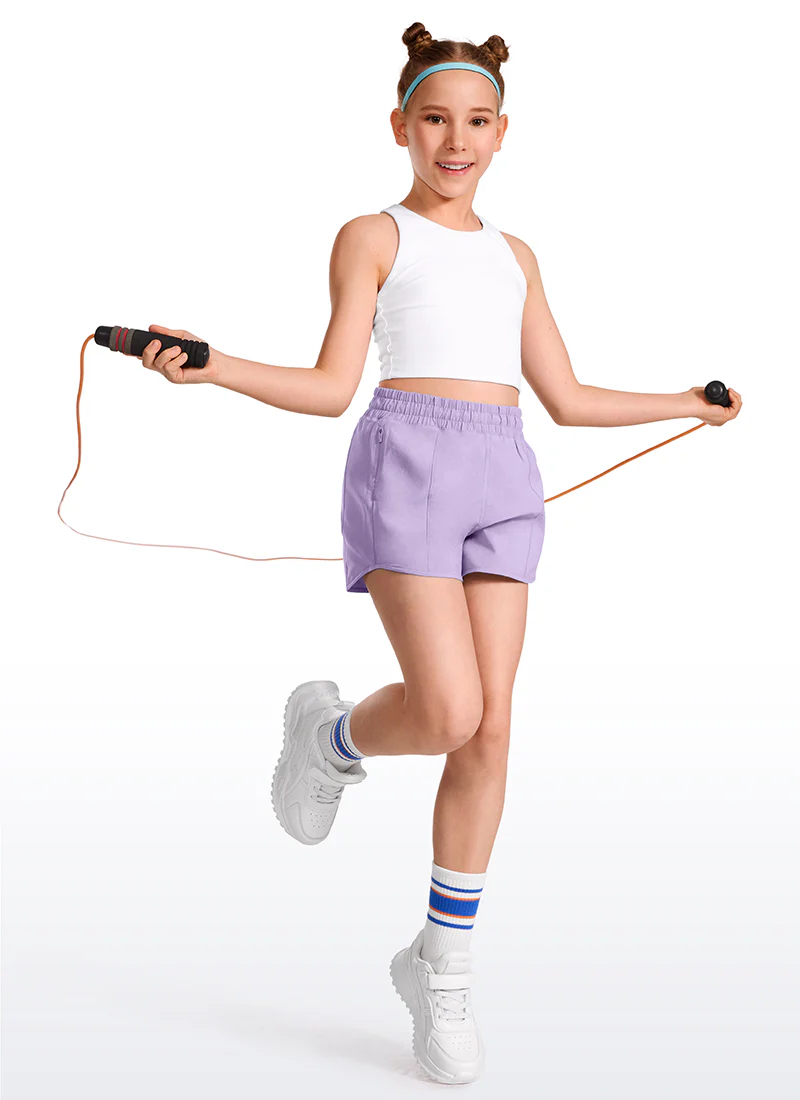 Feathery-Fit Soft Girls Mesh Liner Shorts with Zip Pockets - Image 34