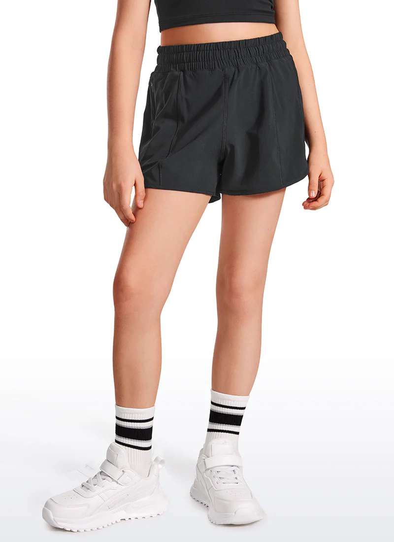 Feathery-Fit Soft Girls Mesh Liner Shorts with Zip Pockets - Image 5