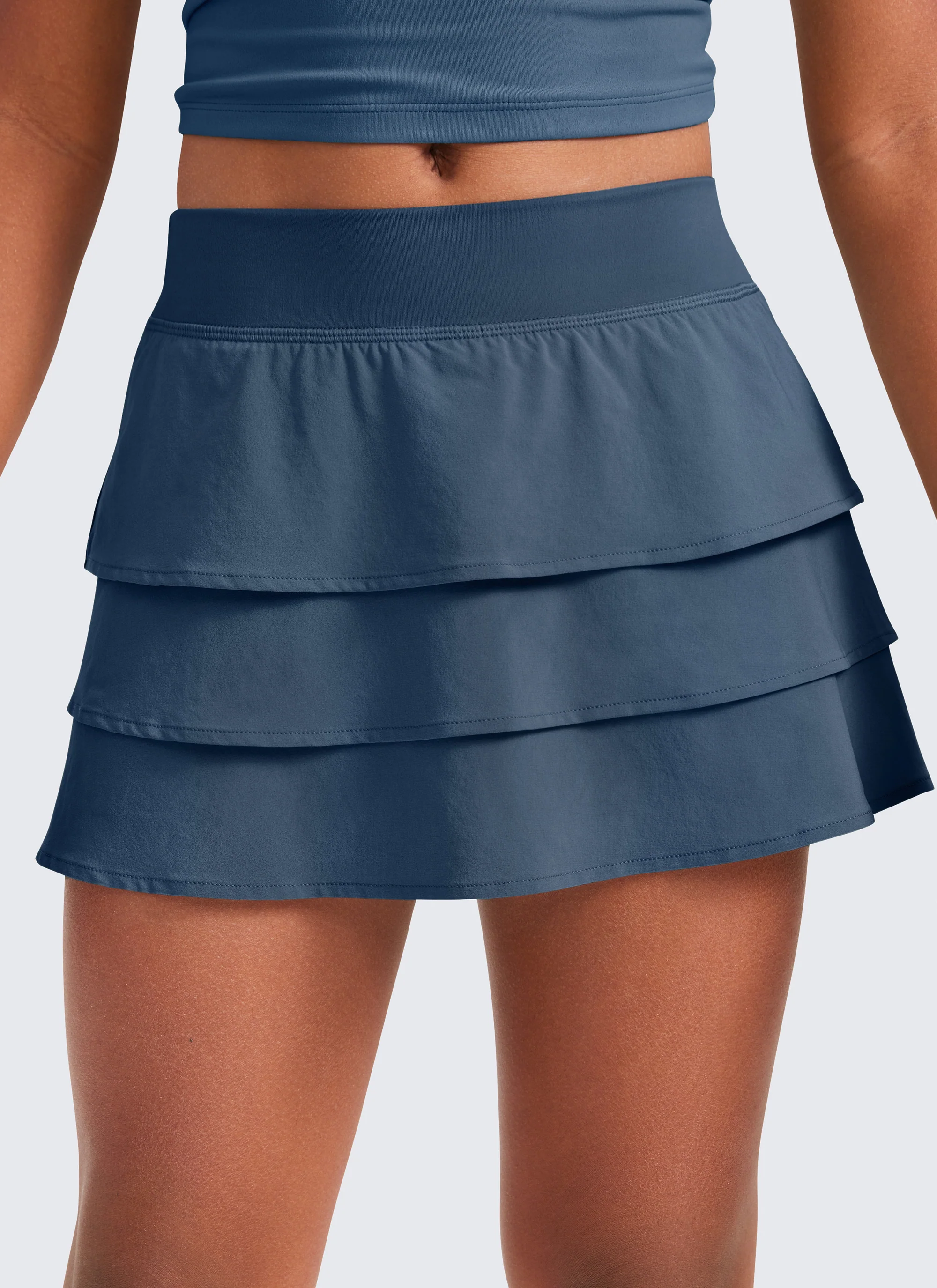 Feathery-Fit Soft Girls Athletic Ruffle Skirts with Shorts - Image 19