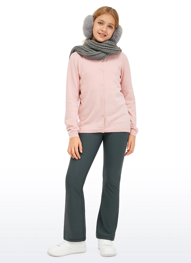 Thermal Fleece Lined Soft Girls Water Resistant Flare Leggings - Image 11