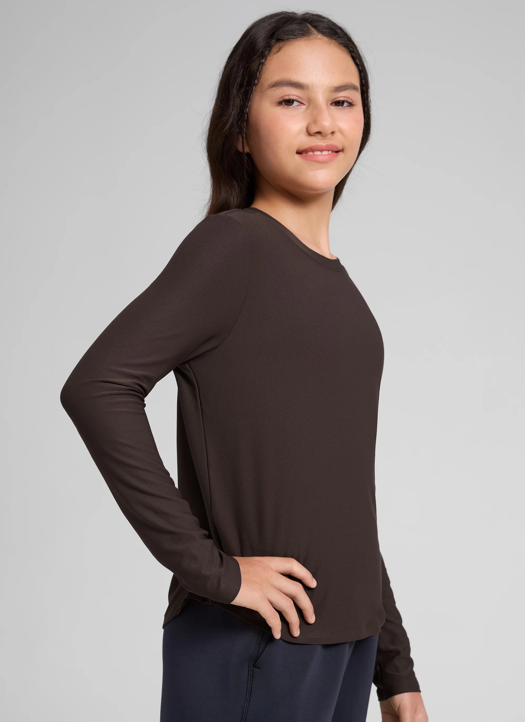 Girls Cloudweight Side Slit Long Sleeve - Image 4