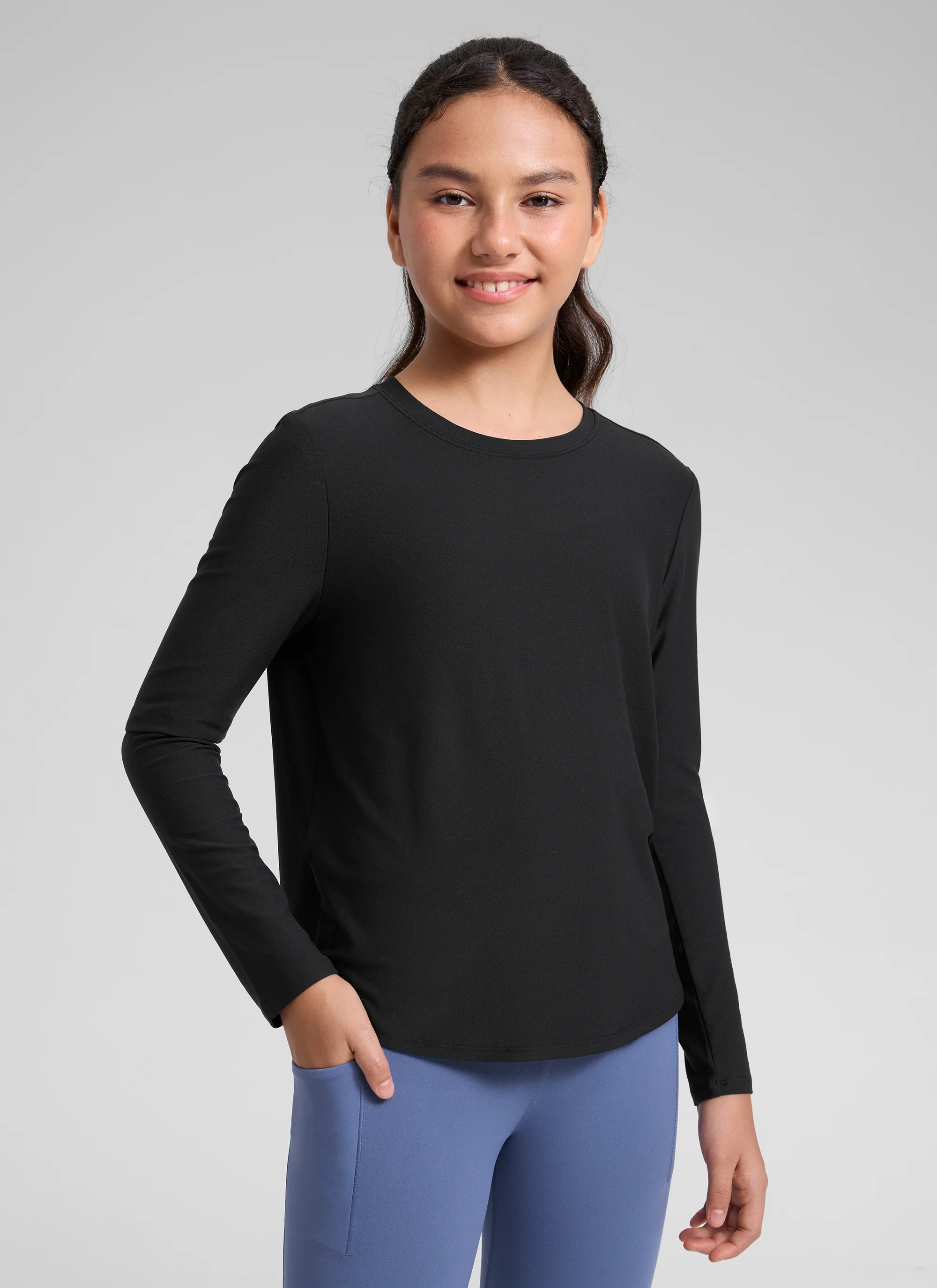 Girls Cloudweight Side Slit Long Sleeve - Image 6