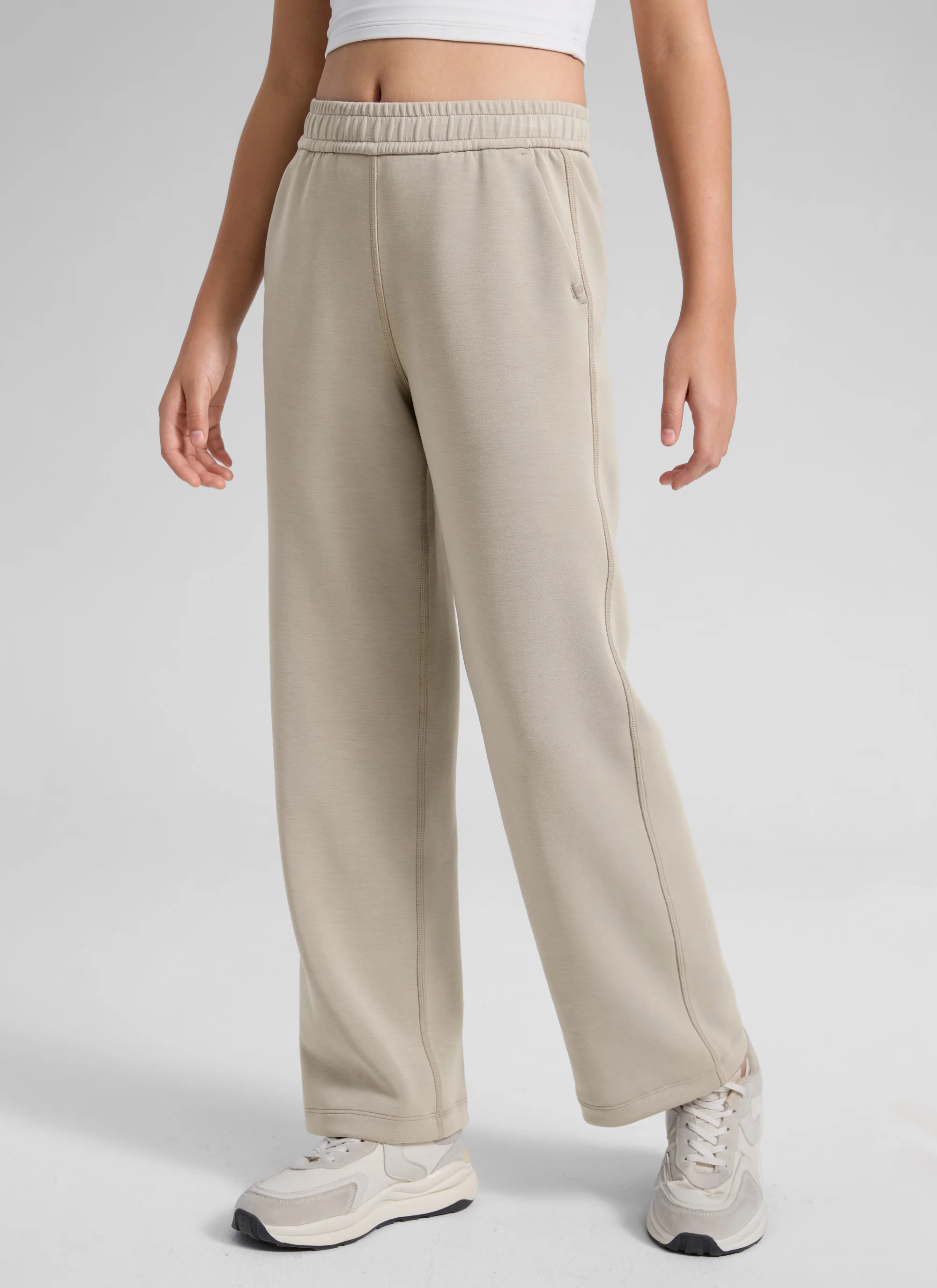 SoftAura Girls High Rise Wide Leg Sweatpant
