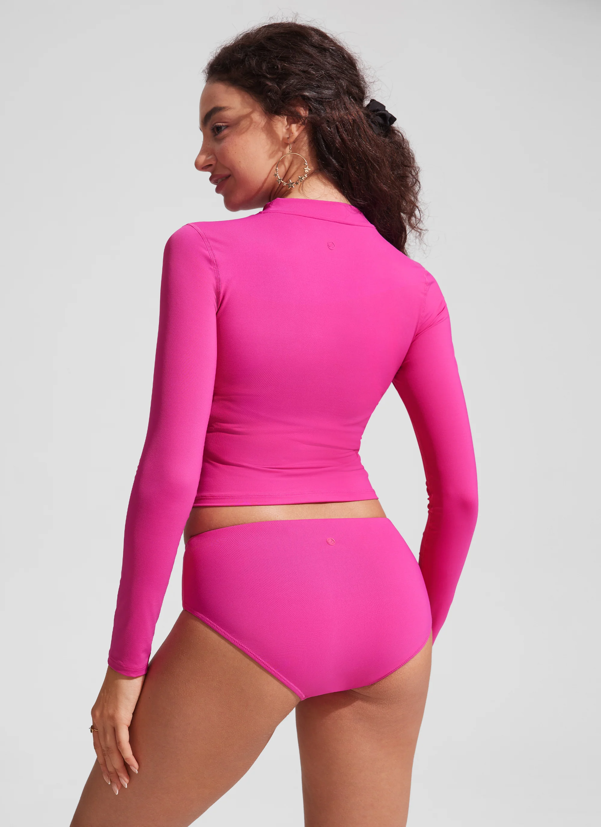 UPF 50+ Cropped Rashguard Swimsuit Top - Image 6