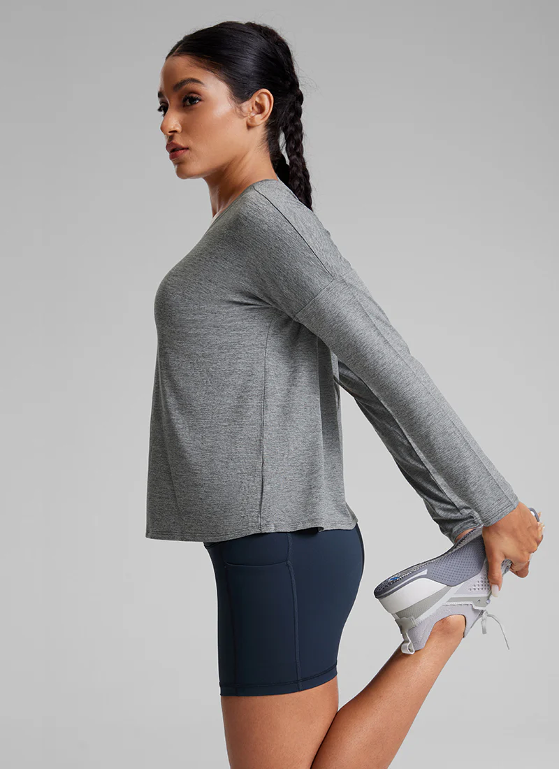 UPF 50+ Lightweight Heather Cropped Long Sleeves - Image 34