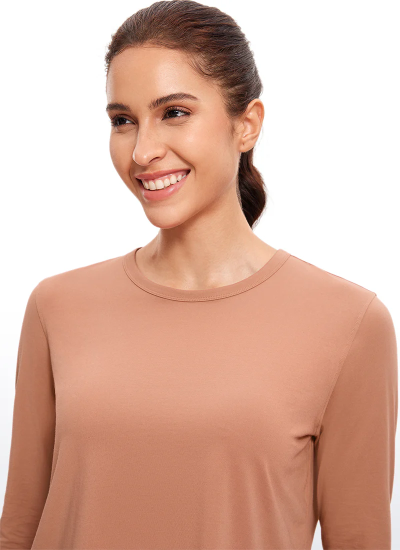 Pima Cotton Cropped Classic Fit Long Sleeve - Image 15