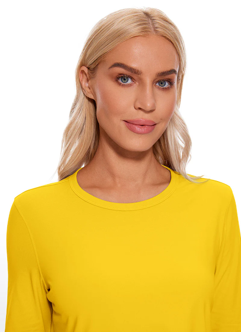 Pima Cotton Cropped Classic Fit Long Sleeve - Image 9