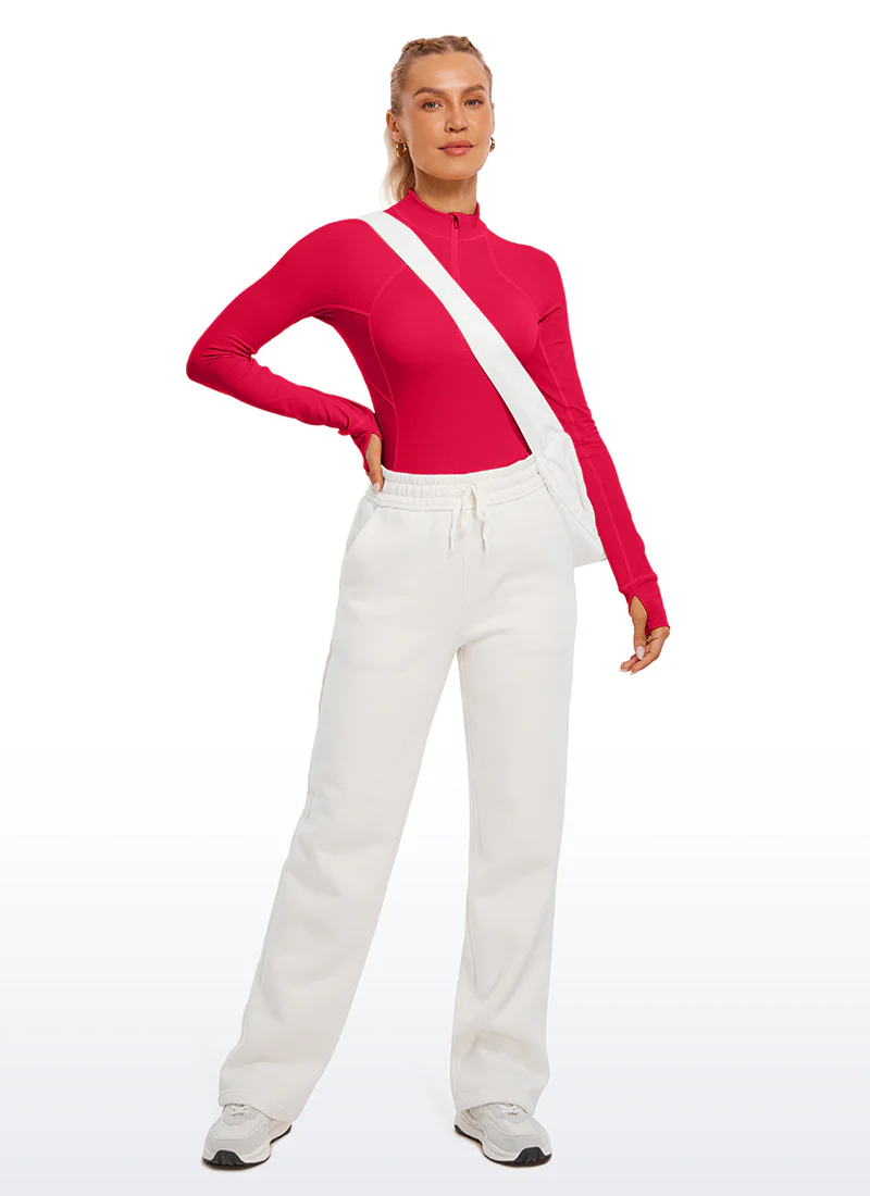 Brushed Thumbhole Half Zip Long Sleeve - Image 29