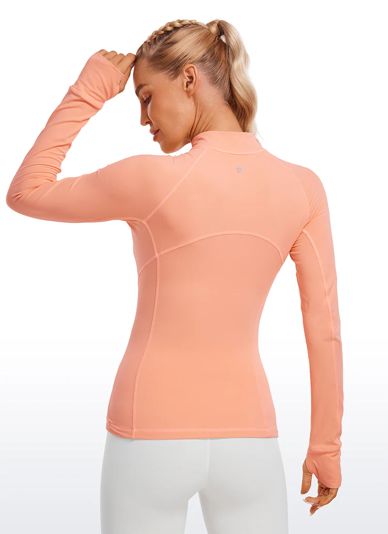 Brushed Thumbhole Half Zip Long Sleeve - Image 32