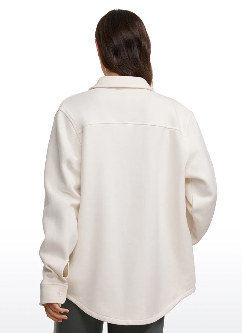 Fleece Lined Oversized Button Down Jacket - Image 11