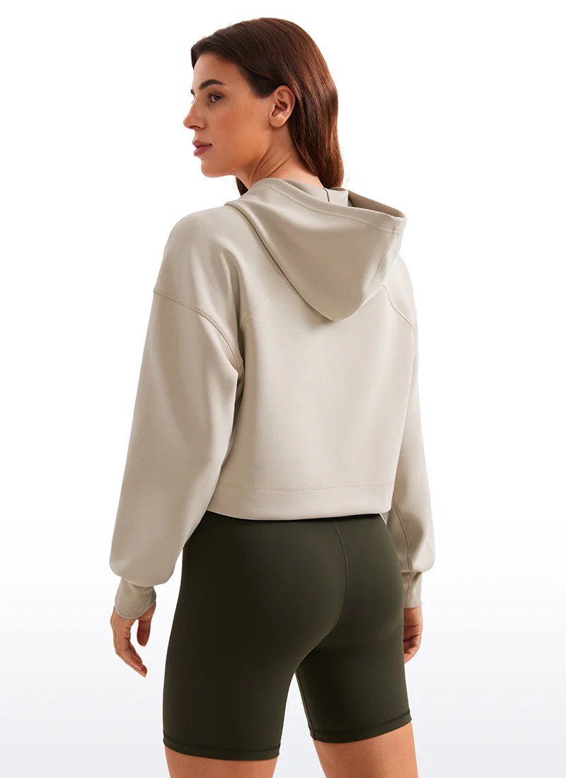 SoftAura Cropped Pullover Hoodie - Image 2